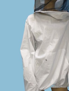 Куртка бджоляра біла з маскою без змійки, бавовна, розмір 50-52 купити