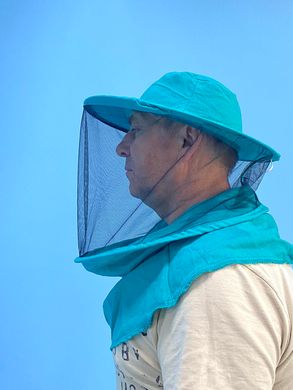 Маска бджоляра з лицьовою сіткою по колу, вшите кільце, льон купити